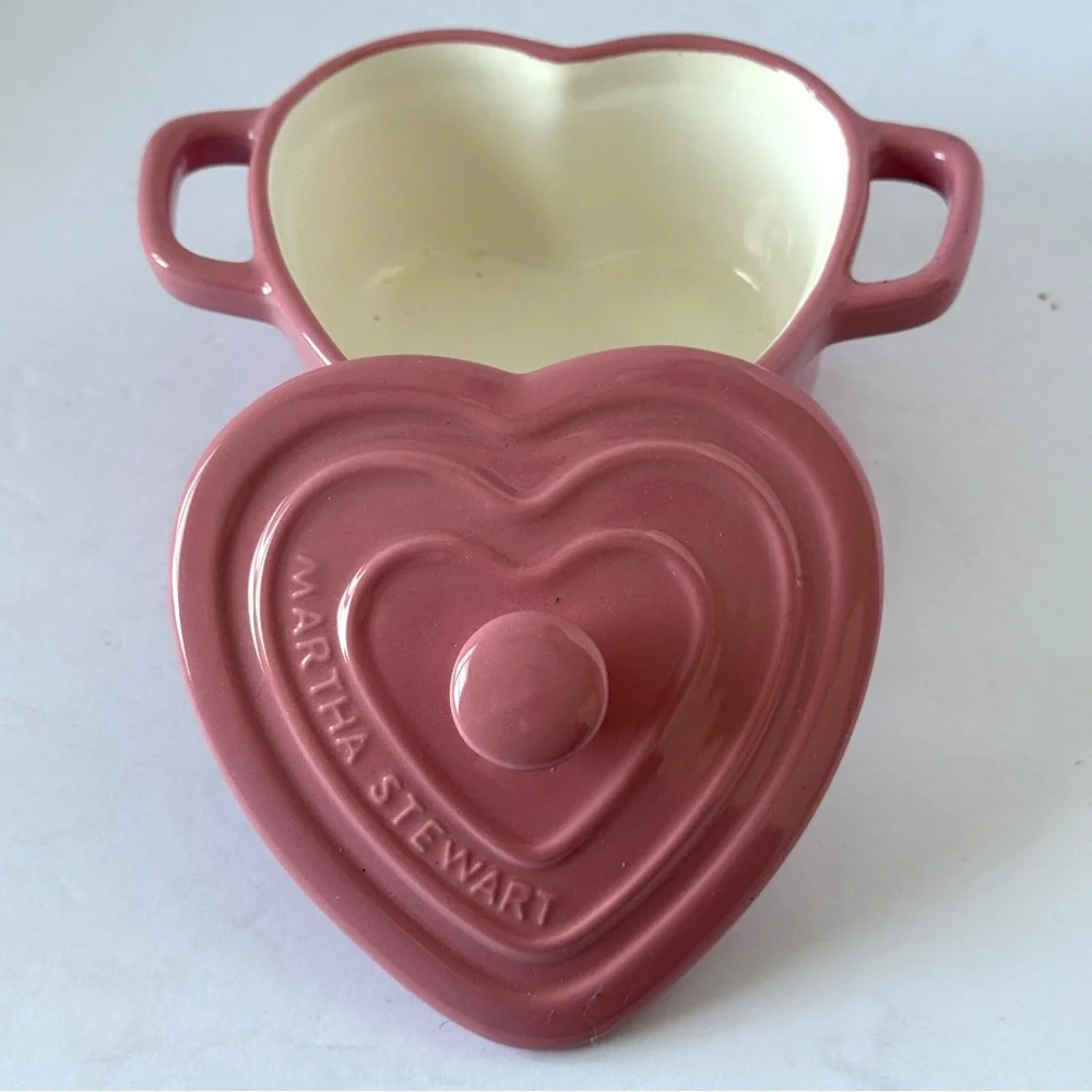 Martha Stewart Heart Cocottes Stoneware - Pink
